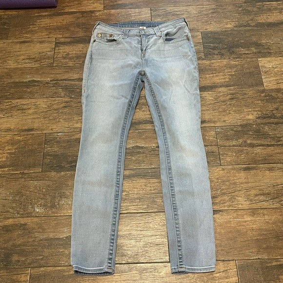 True Religion Curvy Skinny Sz 29 Jeans 29 Inseam Light Blue - Picture 1 of 15